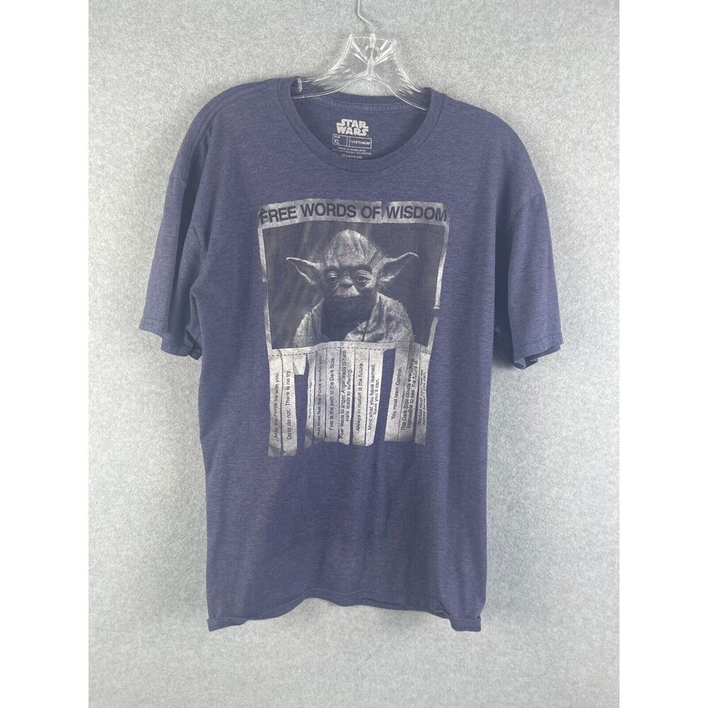 Star Wars Yoda T Shirt Men's Size XL‎ Blue Free Words of Wisdom